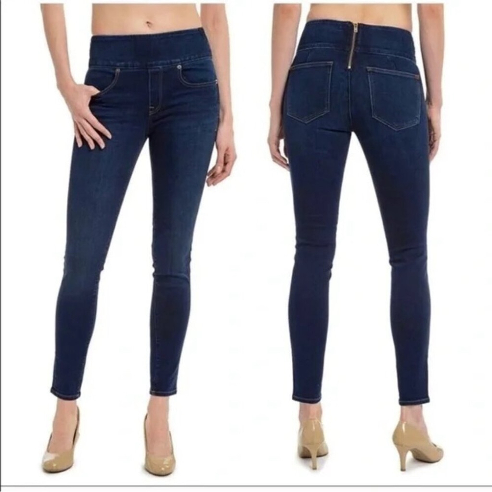 SPANX Dark Blue High-Rise Skinny Jeans